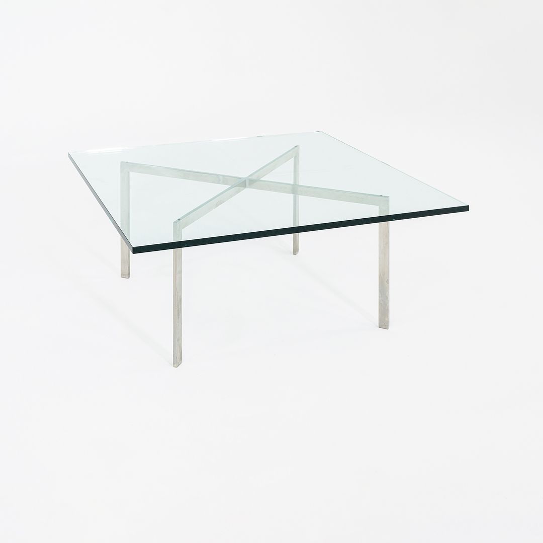 1960s Barcelona Coffee Table by Mies van der Rohe for Knoll in Glass and Stainless Steel