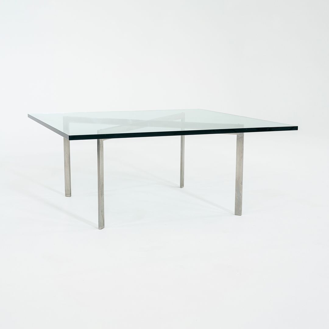 1960s Barcelona Coffee Table by Mies van der Rohe for Knoll in Glass and Stainless Steel