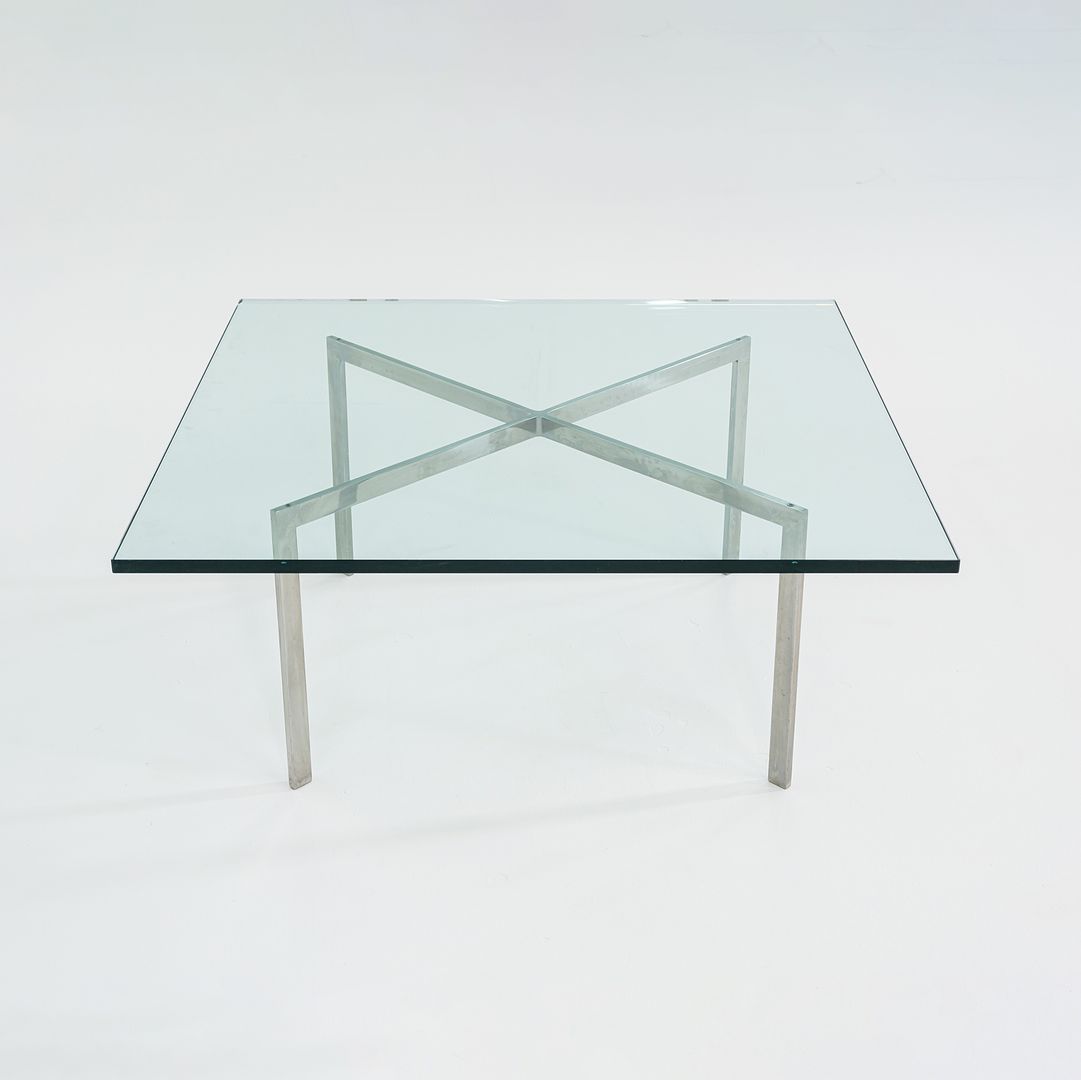 1960s Barcelona Coffee Table by Mies van der Rohe for Knoll in Glass and Stainless Steel