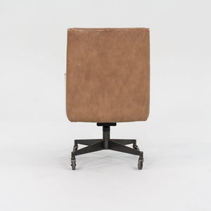 1960s Stow Davis Office Desk Chairs in Tan Leather with Bronze Bases 3x Available