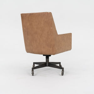 1960s Stow Davis Office Desk Chairs in Tan Leather with Bronze Bases 3x Available