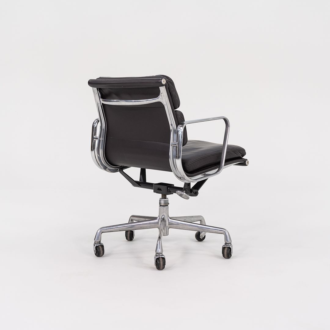 SOLD 1993 Soft Pad Management Desk Chair, EA435 by Ray and Charles Eames for Herman Miller in Brown Leather 2x Available