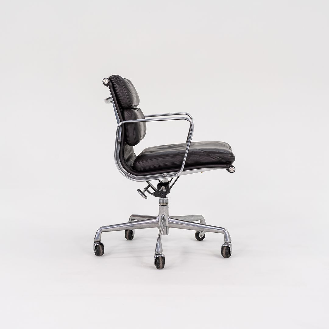 SOLD 1993 Soft Pad Management Desk Chair, EA435 by Ray and Charles Eames for Herman Miller in Brown Leather 2x Available