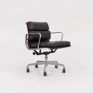 SOLD 1993 Soft Pad Management Desk Chair, EA435 by Ray and Charles Eames for Herman Miller in Brown Leather 2x Available