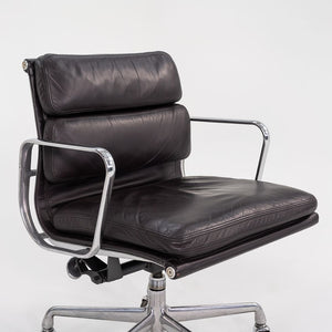 SOLD 1993 Soft Pad Management Desk Chair, EA435 by Ray and Charles Eames for Herman Miller in Brown Leather 2x Available