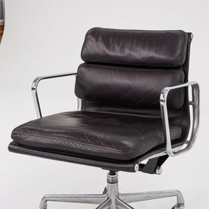 SOLD 1993 Soft Pad Management Desk Chair, EA435 by Ray and Charles Eames for Herman Miller in Brown Leather 2x Available
