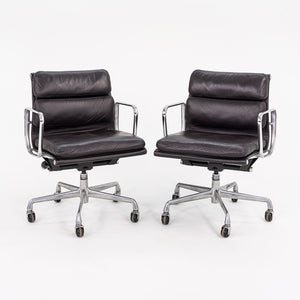 SOLD 1993 Soft Pad Management Desk Chair, EA435 by Ray and Charles Eames for Herman Miller in Brown Leather 2x Available
