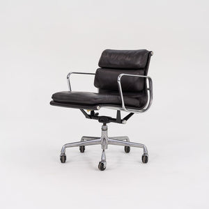 SOLD 1993 Soft Pad Management Desk Chair, EA435 by Ray and Charles Eames for Herman Miller in Brown Leather 2x Available
