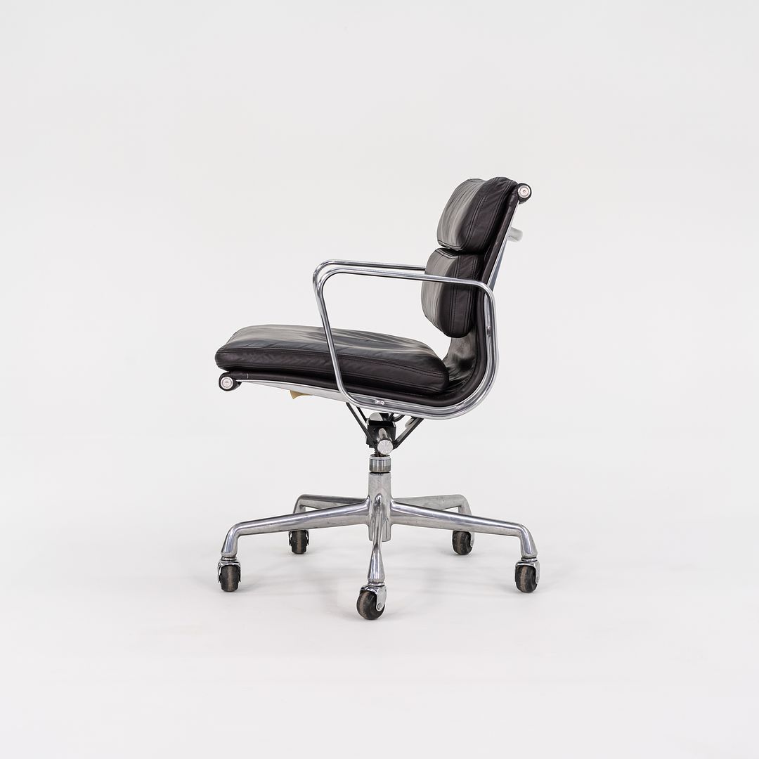 SOLD 1993 Soft Pad Management Desk Chair, EA435 by Ray and Charles Eames for Herman Miller in Brown Leather 2x Available