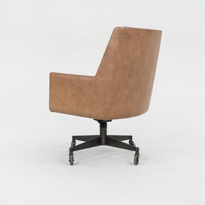 1960s Stow Davis Office Desk Chairs in Tan Leather with Bronze Bases 3x Available