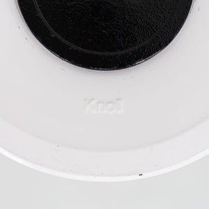 SOLD 2008 Pedestal Round Side Table, Model 16OTR by Eero Saarinen for Knoll Aluminum, Laminate, Powdercoat, Fiberboard