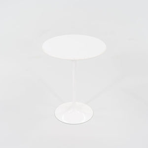 SOLD 2008 Pedestal Round Side Table, Model 16OTR by Eero Saarinen for Knoll Aluminum, Laminate, Powdercoat, Fiberboard