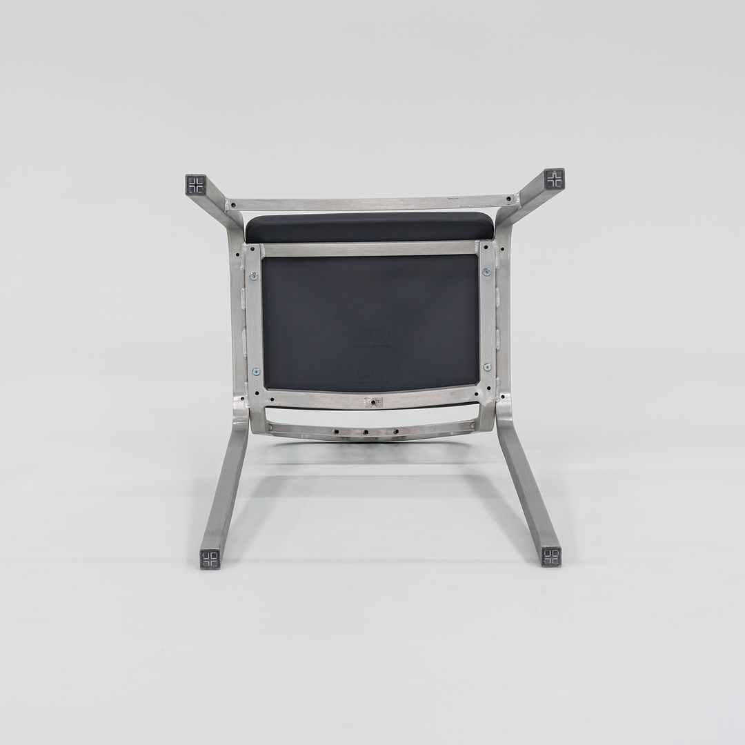 2022 Nine-O Bar Stool by Ettore Sottsass for Emeco in Brushed Aluminum with Grey Seat 21x Available