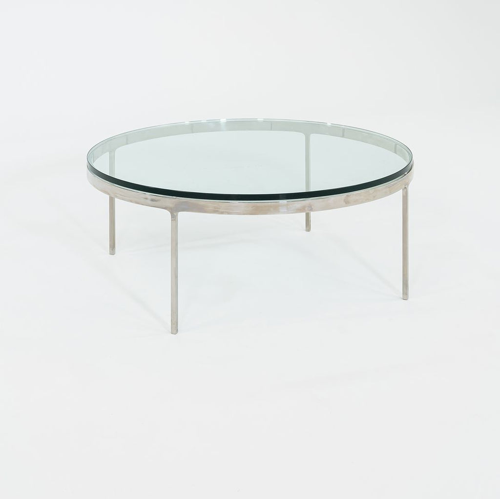SOLD 1985 TA.35.42G Coffee Table by Nicos Zographos for Zographos Designs in Stainless Steel and Glass