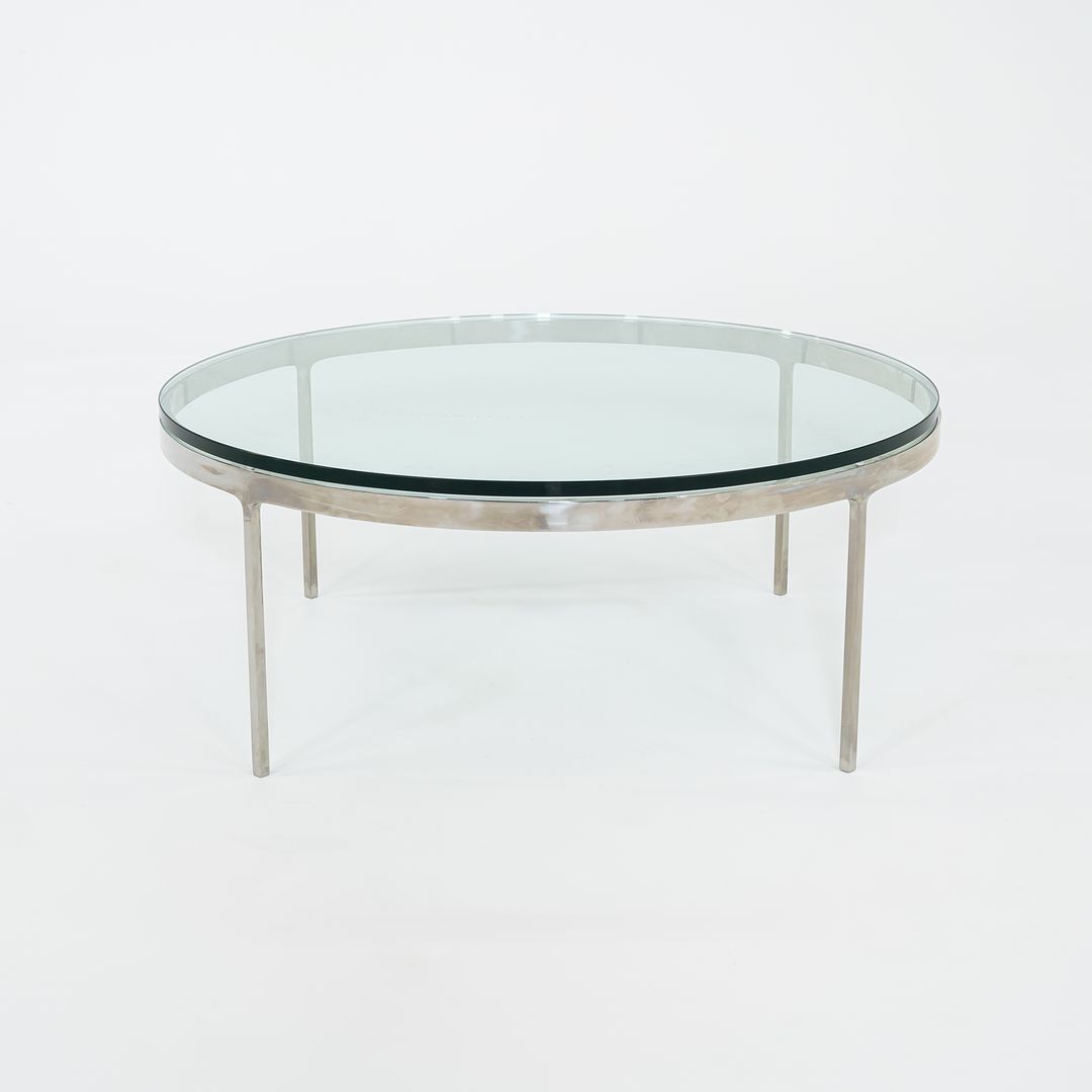 SOLD 1985 TA.35.42G Coffee Table by Nicos Zographos for Zographos Designs in Stainless Steel and Glass