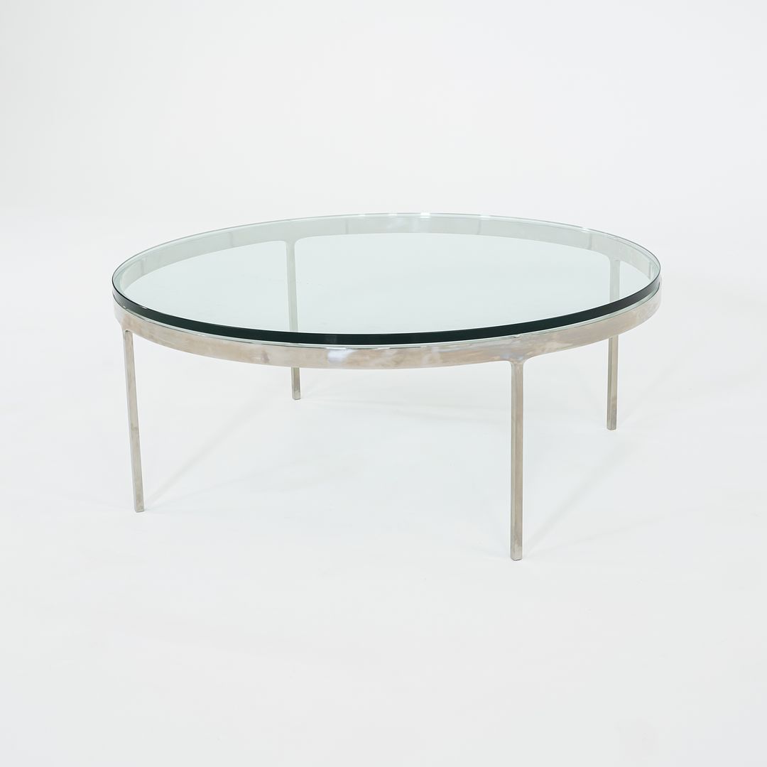 SOLD 1985 TA.35.42G Coffee Table by Nicos Zographos for Zographos Designs in Stainless Steel and Glass