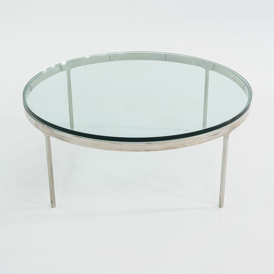 SOLD 1985 TA.35.42G Coffee Table by Nicos Zographos for Zographos Designs in Stainless Steel and Glass