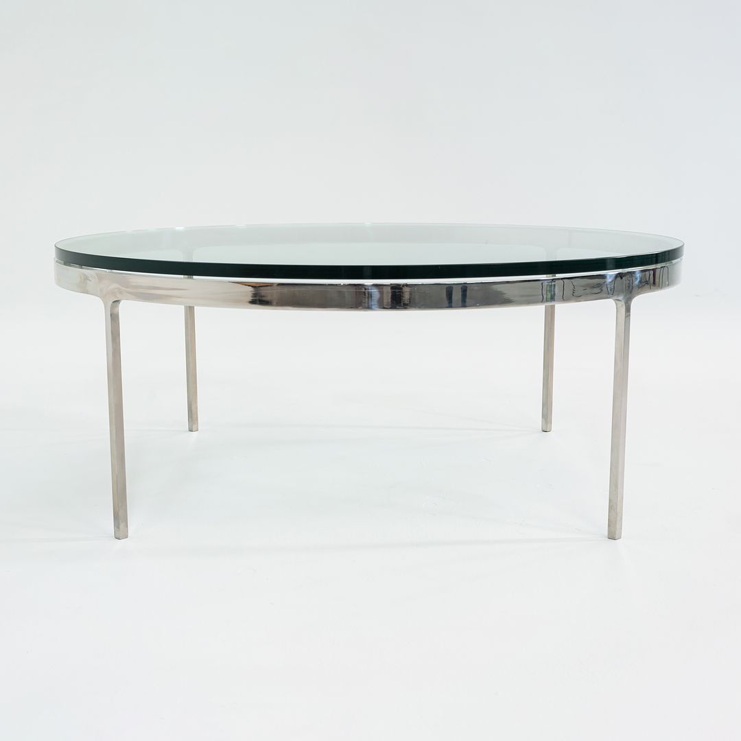 SOLD 1985 TA.35.42G Coffee Table by Nicos Zographos for Zographos Designs in Stainless Steel and Glass