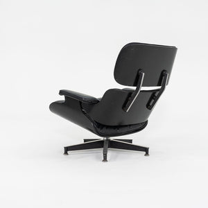 1963 Mega Rare Herman Miller Eames Lounge Chair and Ottoman 670 & 671 by Charles and Ray Eames in Ebonized Wood with Black Leather