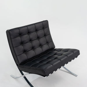 SOLD 2010s Barcelona Chair, Model 250L by Mies van der Rohe and Lilly Reich for Knoll in Chromed Steel and Black Leather