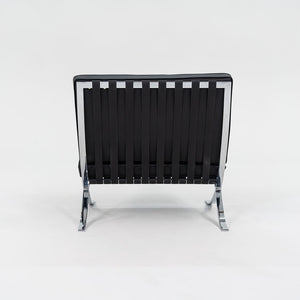 SOLD 2010s Barcelona Chair, Model 250L by Mies van der Rohe and Lilly Reich for Knoll in Chromed Steel and Black Leather