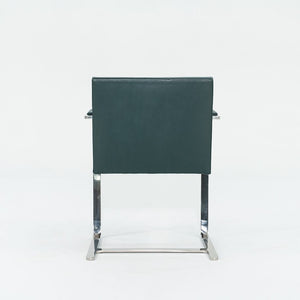 1960s Mies van der Rohe for Treitel Gratz Flat Bar Stainless Brno Chair in Green