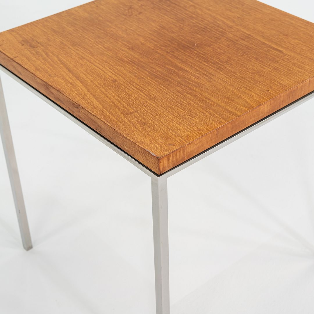 1960s Davis Allen & Gordon Bunshaft of SOM Side / End Table w/ Teak Top & Steel