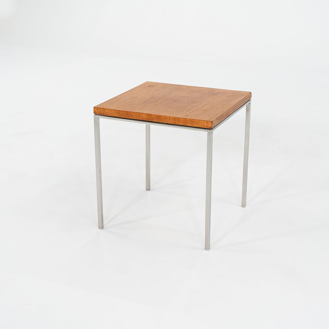 1960s Davis Allen & Gordon Bunshaft of SOM Side / End Table w/ Teak Top & Steel