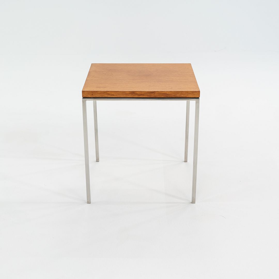 1960s Davis Allen & Gordon Bunshaft of SOM Side / End Table w/ Teak Top & Steel