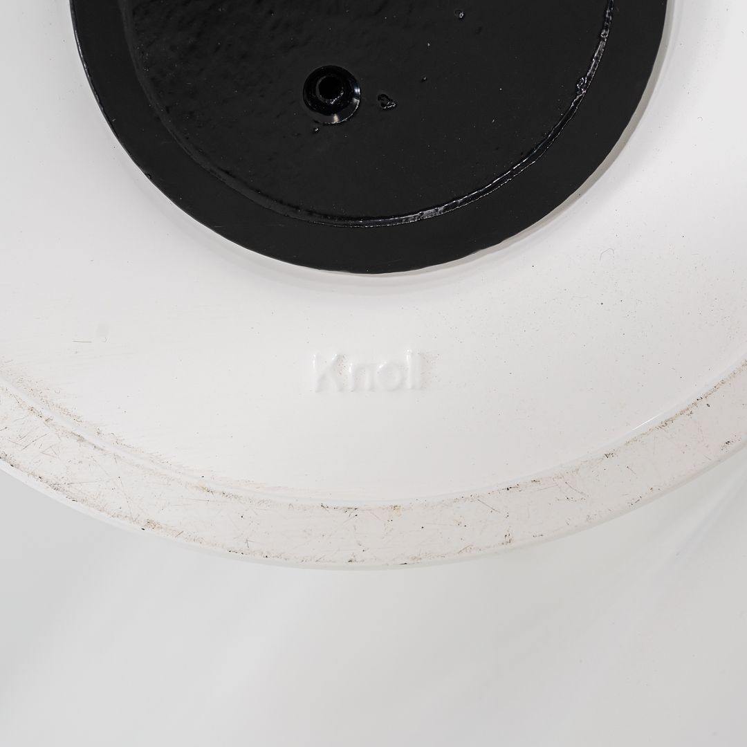 SOLD 2002 Round Tulip Pedestal Side Table, Model 163 TR by Eero Saarinen for Knoll with White Marble Top