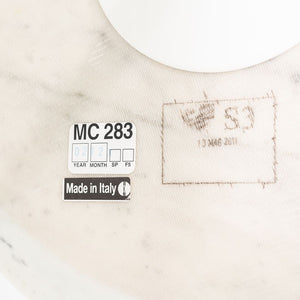 SOLD 2002 Round Tulip Pedestal Side Table, Model 163 TR by Eero Saarinen for Knoll with White Marble Top