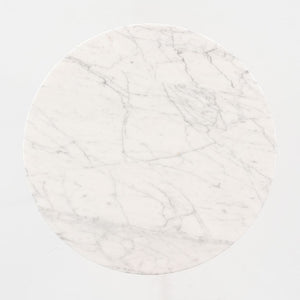 SOLD 2002 Round Tulip Pedestal Side Table, Model 163 TR by Eero Saarinen for Knoll with White Marble Top