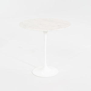 2002 Round Tulip Pedestal Side Table, Model 163 TR by Eero Saarinen for Knoll with White Marble Top