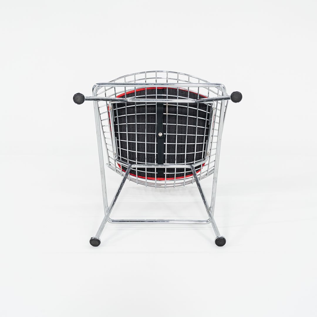 SOLD 2010s Bertoia Counter Stool 426C by Harry Bertoia for Knoll in Chrome with Red Seat Pads 1x Available