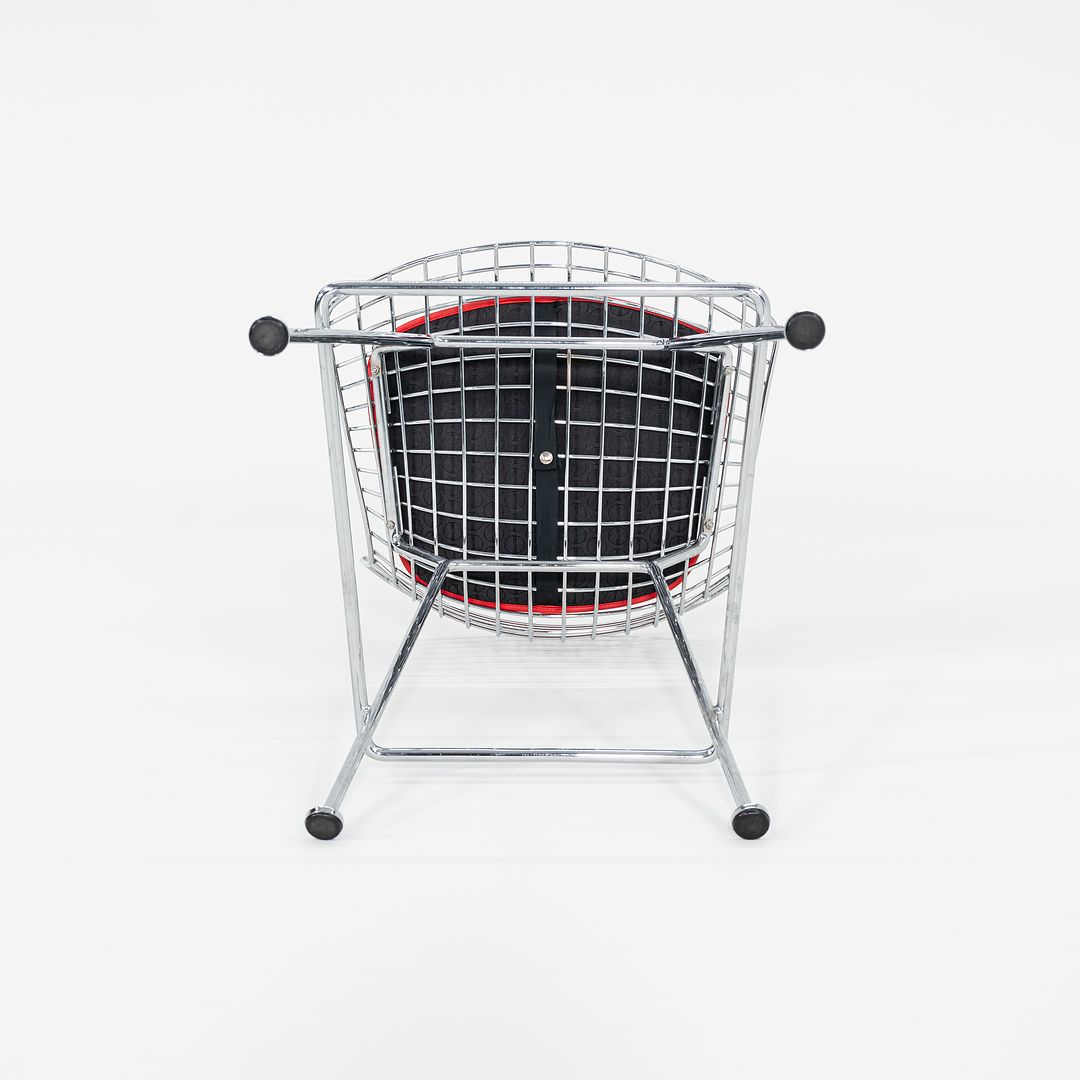 2010s Bertoia Counter Stool 426C by Harry Bertoia for Knoll in Chrome with Red Seat Pads 5x Available