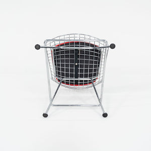 SOLD 2010s Bertoia Counter Stool 426C by Harry Bertoia for Knoll in Chrome with Red Seat Pads 1x Available