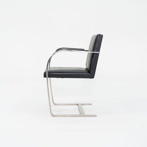 1960s Brno Chair, Model MR50 by Mies van der Rohe and Lily Reich for Knoll in Polished Stainless Steel and Black Leather 6x Available