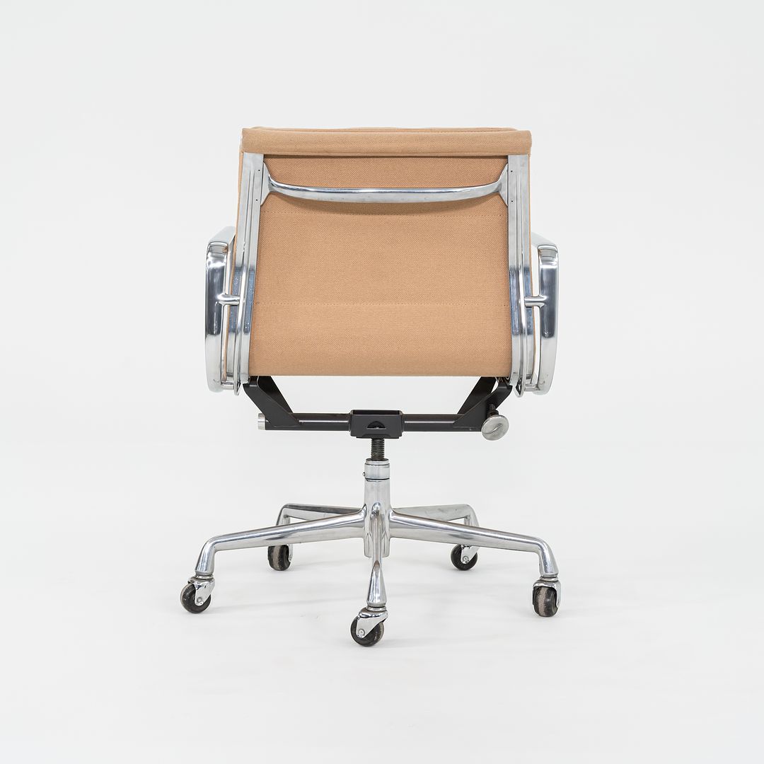 SOLD 1996 Eames Soft Pad Management Chair, EA435 by Ray and Charles Eames for Herman Miller in Tan Hopsack Fabric 6x Available