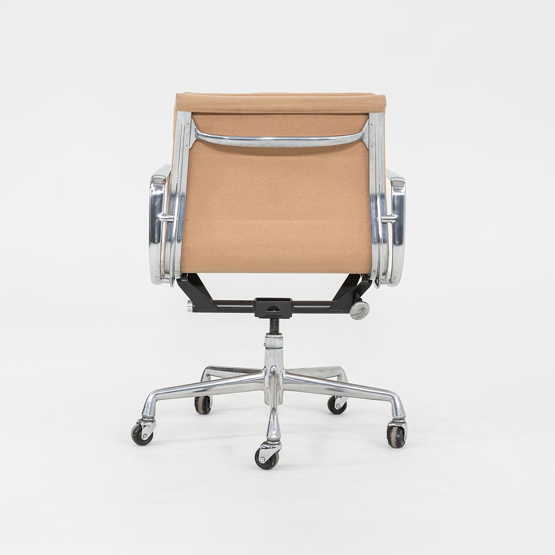 1996 Eames Soft Pad Management Chair, EA435 by Ray and Charles Eames for Herman Miller in Tan Hopsack Fabric 6x Available