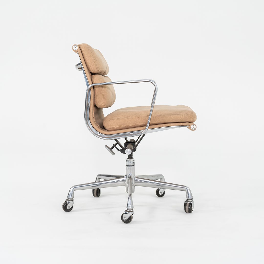 SOLD 1996 Eames Soft Pad Management Chair, EA435 by Ray and Charles Eames for Herman Miller in Tan Hopsack Fabric 6x Available