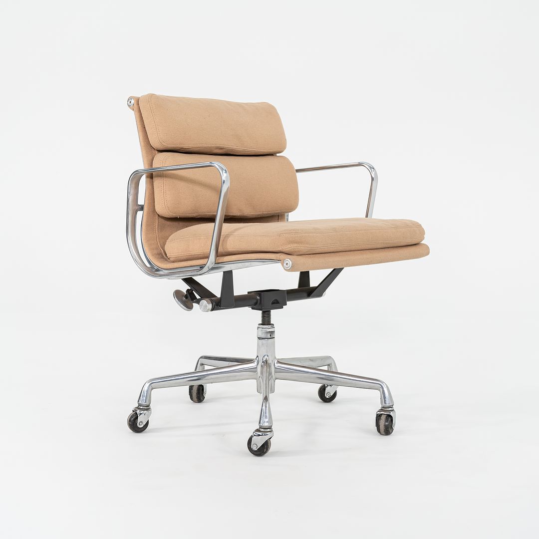 SOLD 1996 Eames Soft Pad Management Chair, EA435 by Ray and Charles Eames for Herman Miller in Tan Hopsack Fabric 6x Available