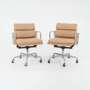 1996 Eames Soft Pad Management Chair, EA435 by Ray and Charles Eames for Herman Miller in Tan Hopsack Fabric 6x Available