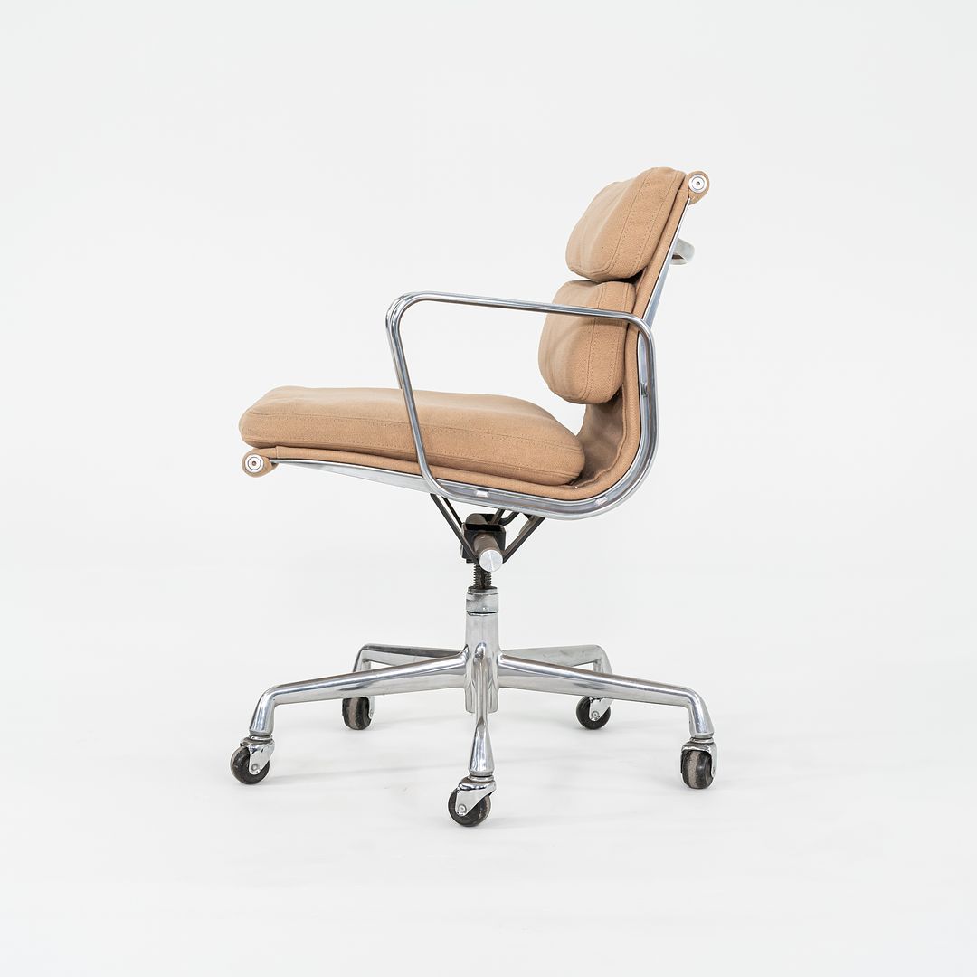 SOLD 1996 Eames Soft Pad Management Chair, EA435 by Ray and Charles Eames for Herman Miller in Tan Hopsack Fabric 6x Available