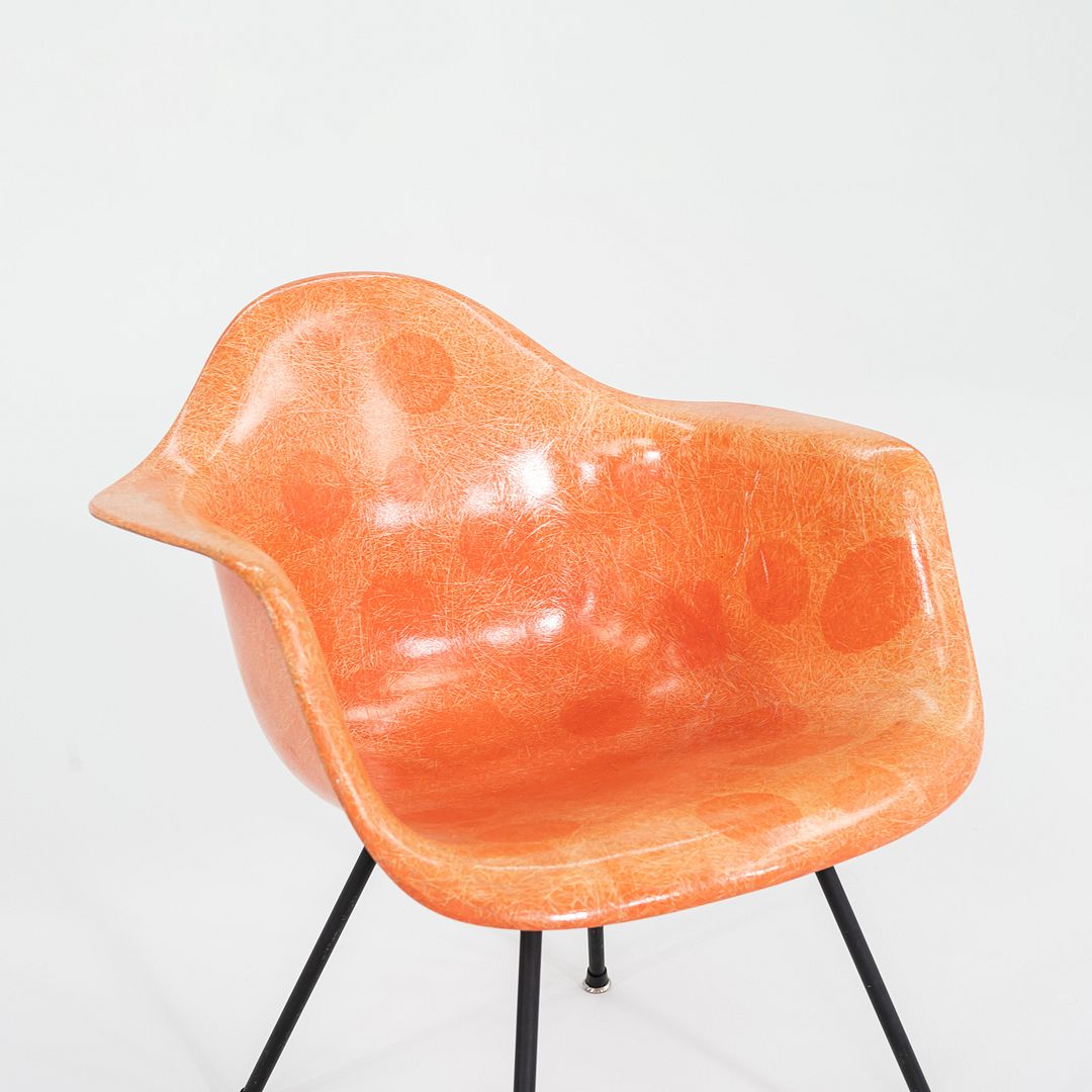 C. 1954 Eames Zenith Herman Miller MAX Arm Shell Chair in Red/Orange Fiberglass