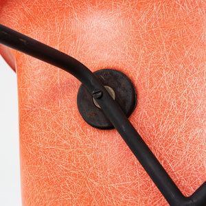 C. 1954 Eames Zenith Herman Miller MAX Arm Shell Chair in Red/Orange Fiberglass