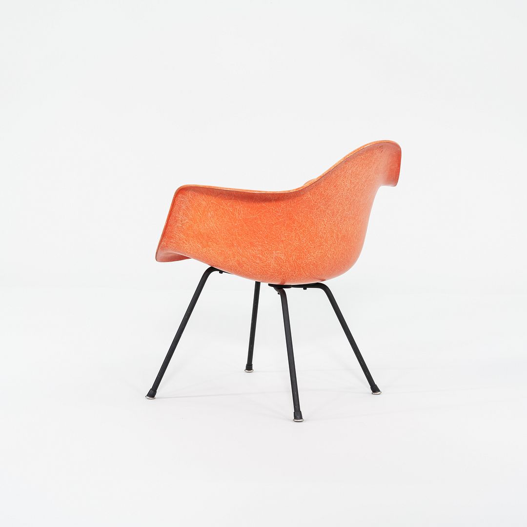 C. 1954 Eames Zenith Herman Miller MAX Arm Shell Chair in Red/Orange Fiberglass