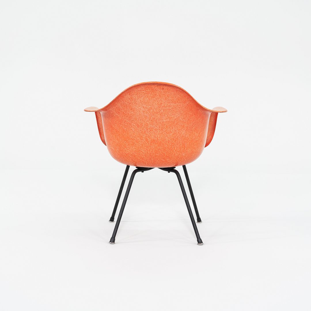 C. 1954 Eames Zenith Herman Miller MAX Arm Shell Chair in Red/Orange Fiberglass