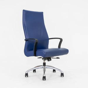 2015 Coalesse Chord Executive Office Chair by Michael Shields with Pneumatic Base in Blue Leather