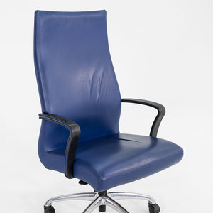 2015 Coalesse Chord Executive Office Chair by Michael Shields with Pneumatic Base in Blue Leather