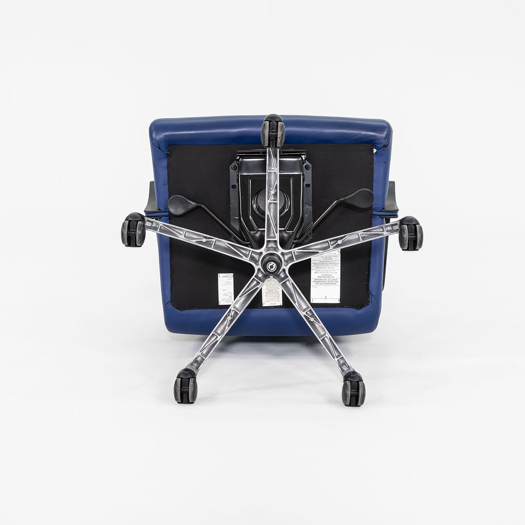 2015 Coalesse Chord Executive Office Chair by Michael Shields with Pneumatic Base in Blue Leather